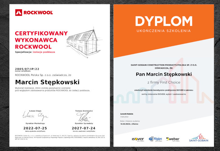 Certyfikat Rockwool i Isover